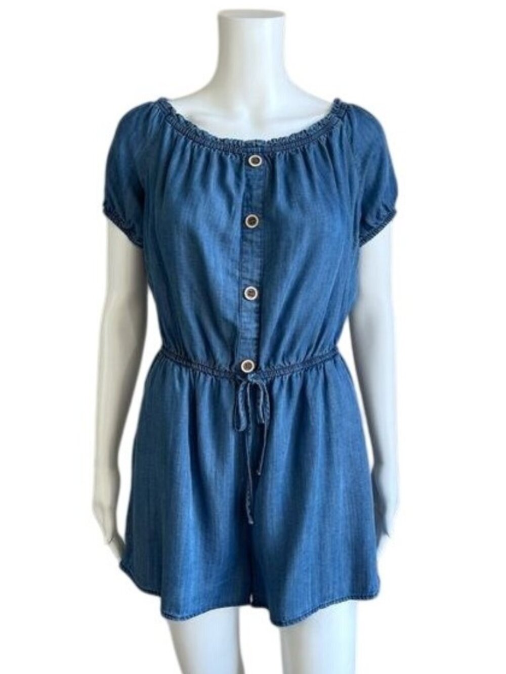 Blue B Collection Chambray Romper - M